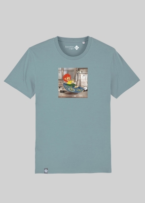 Pumuckl schaukelt T-Shirt - graublau
